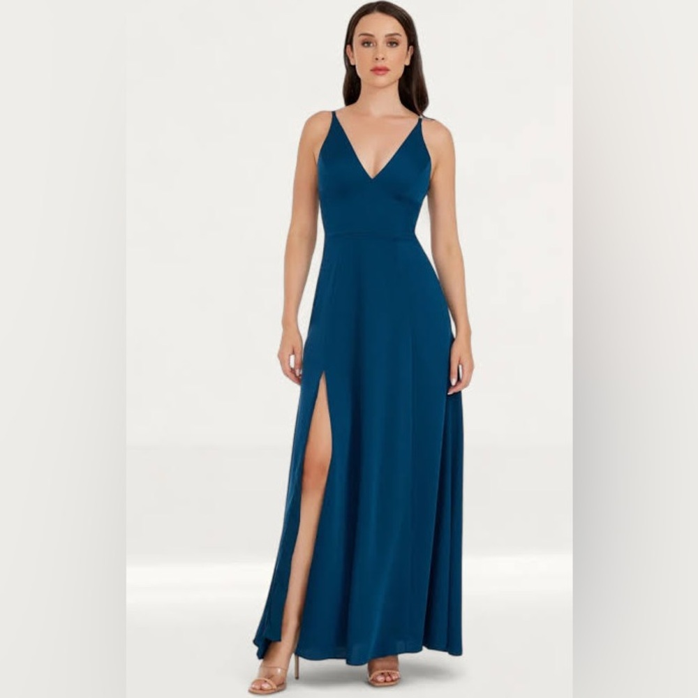 Dress The Population L Peacock Blue Iris Dress